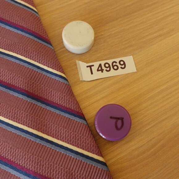 Brooks Brothers Makers Neck Tie Men Purple Repp Striped Silk Woven Merchants USA - Picture 9 of 9